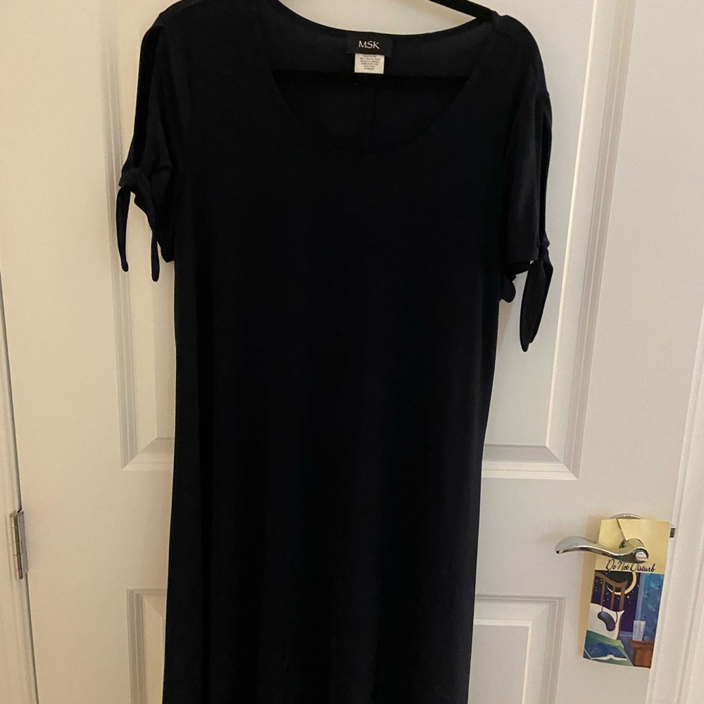 MSK Classic Navy Blue Dress with Tie Details